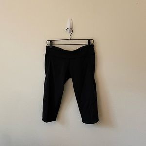 Lululemon Black Crop Athletic Running Training Leggings Active Tights Size 8